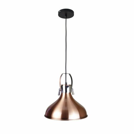 BRILLIANTBULB 12 x 12 in. Yatzil 1-Light Bronze Bell Pendant with Chrome Elements BR3574096